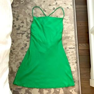 Green zara mini dress with scoop neck